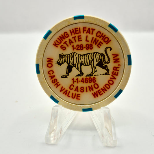 State Line Casino Wendover Nevada 1998 'Year Of The Tiger' LE Casino Chip V1587