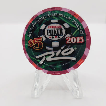 Rio Hotel Casino Las Vegas Nevada 2015 WSOP "Spade Royal" $5 Casino Chip D1924  LTD1000