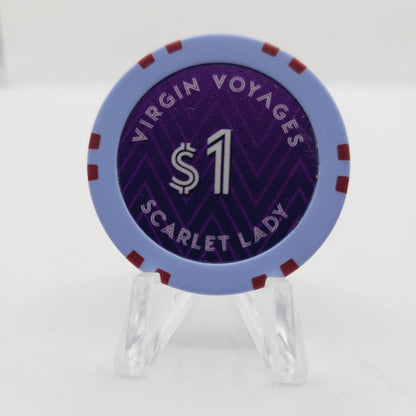 Virgin Voyages Cruise Ship Plantation Florida "Scarlet Lady" $1 Casino Chip