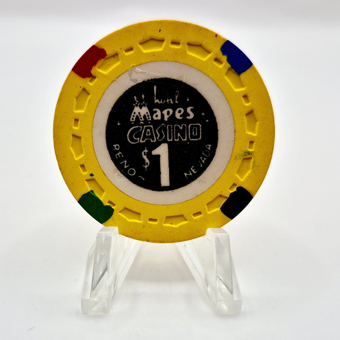 Mapes Hotel Casino Reno Nevada 1964 $1 Casino chip N5233.1 'TM Stamped in one side'