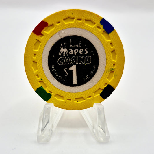 Mapes Hotel Casino Reno Nevada 1964 $1 Casino chip N5233.1 'TM Stamped in one side'