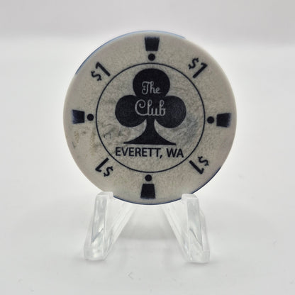The Club Casino Card Room Everett Washington $1 Casino Chip