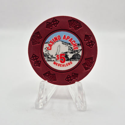 Casino Apache Mescalero New Mexico "UNCIRCULATED" $5 Casino Chip