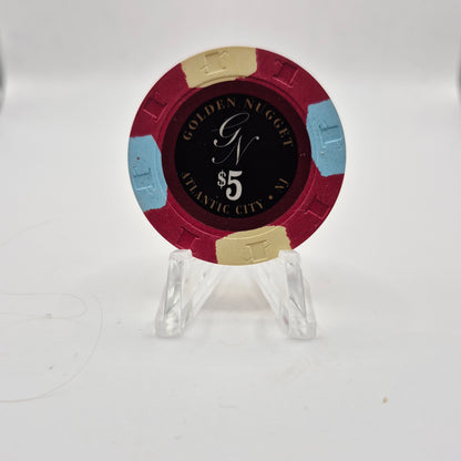 Golden Nugget 'Landry' Hotel Casino Atlantic City New Jersey $5 Casino Chip