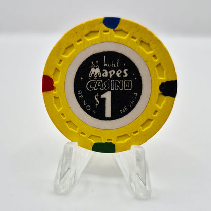 Mapes Hotel Casino Reno Nevada 1964 'Red-black Opposite Inserts' LE $1 Casino Chip N.5233.1
