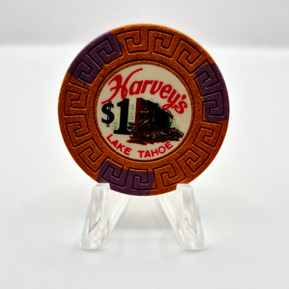 Harvey's "Wagon Wheel" Casino Lake Tahoe Nevada 1964 $1 Casino Chip N9902 *worn