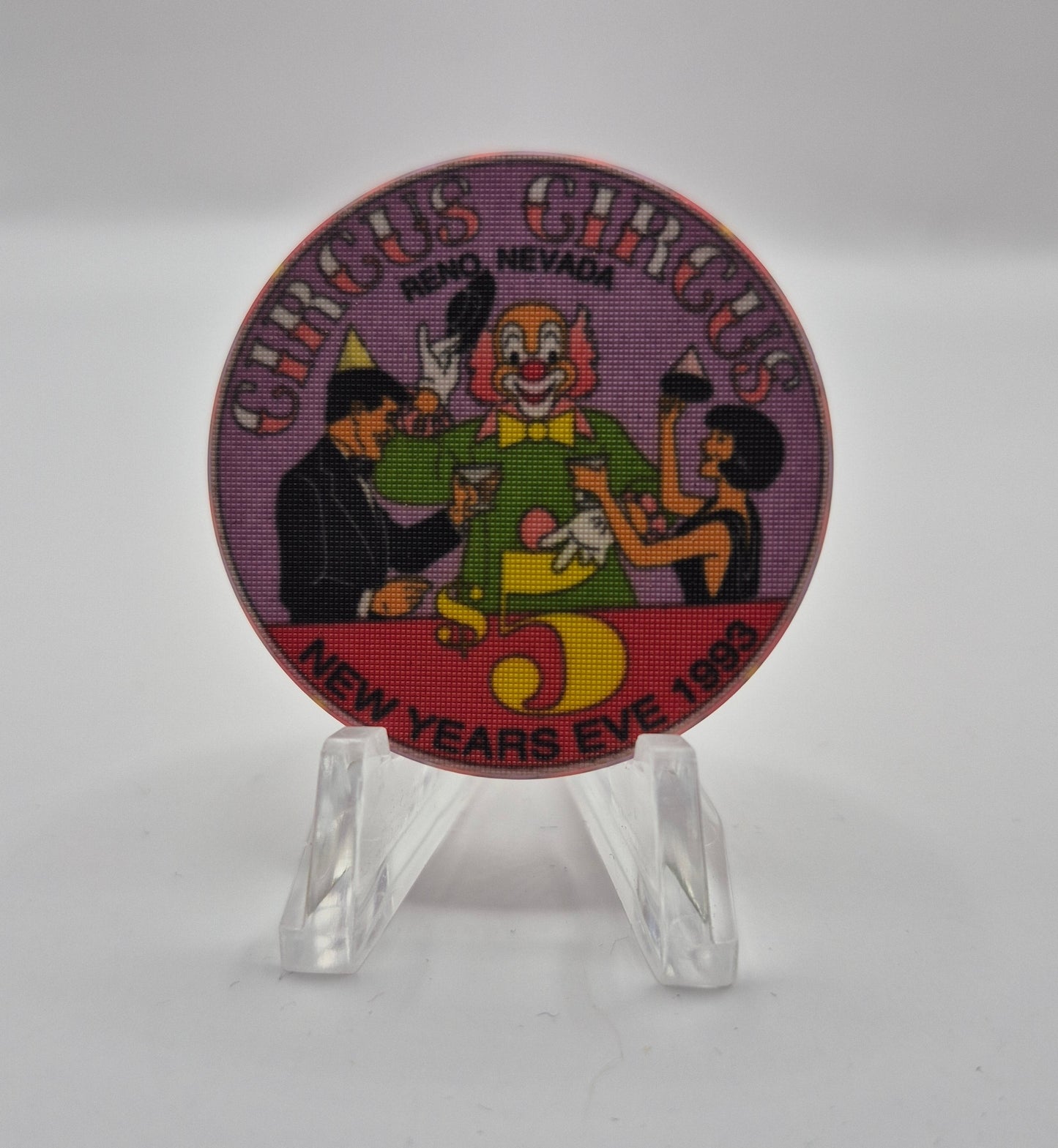 Circus Circus Reno Nevada 1992 'New Years's Eve' LE $5 Casino Chip N7485