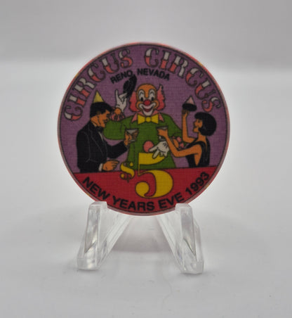 Circus Circus Reno Nevada 1992 'New Years's Eve' LE $5 Casino Chip N7485