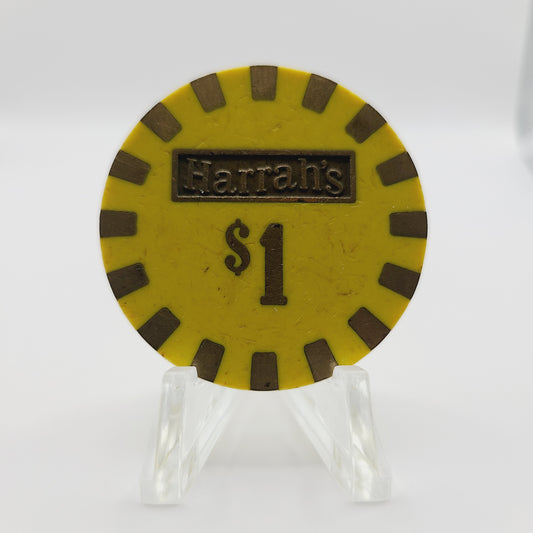 Harrah's Hotel Casino Reno Tahoe Nevada 1980's $1 Casino Chip N5143