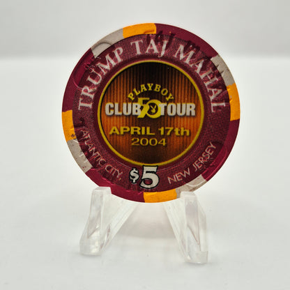 Trump Taj Mahal Hotel Casino  Atlantic City New Jersey '2004 Playboy Club Tour' $5 Casino Chip