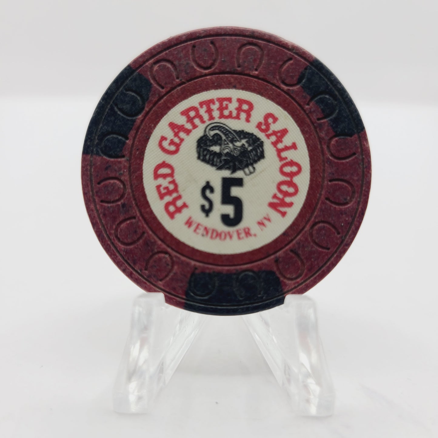 Red Garter Hotel Casino Wendover Nevada 1981 $5 Casino Chip N3317