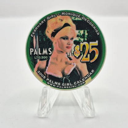 Palms Hotel Casino Las Vegas Nevada 2005 'Miss February Palm Girls Calendar' $25 Casino Chip N4423