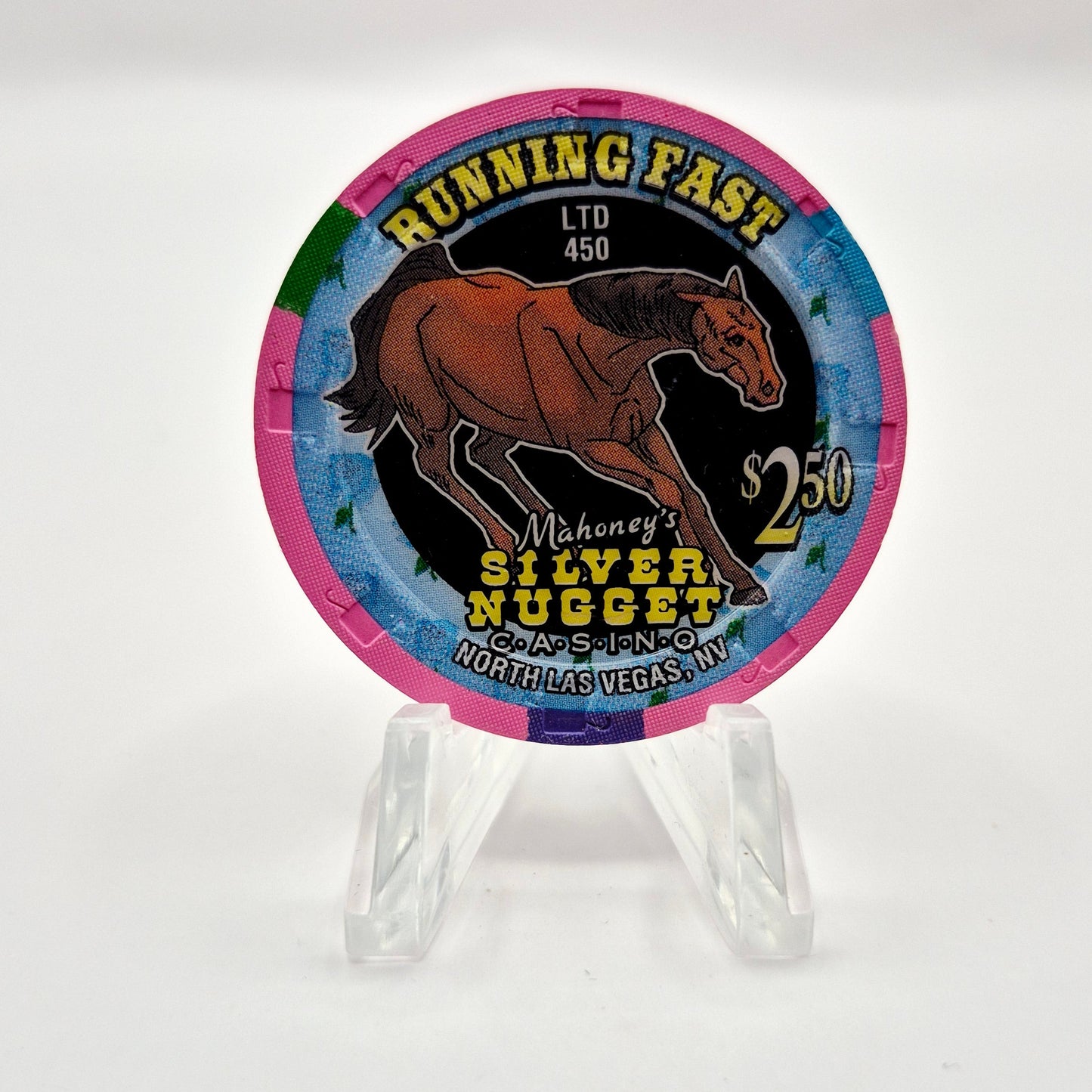 Mahoney's Silver Nugget Las Vegas Nevada 200 'Run for the Roses' $2.50 Casino Chip E2524