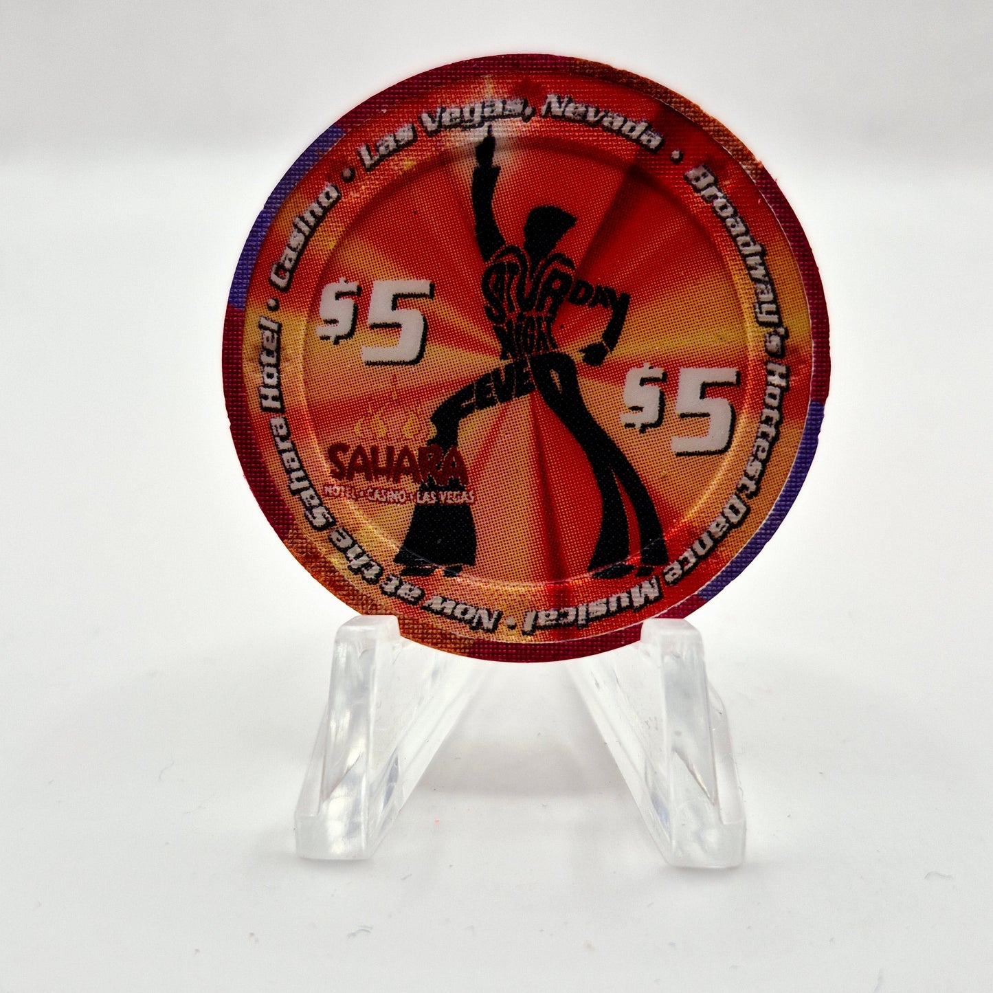 Sahara Hotel Casino 2004 "Saturday Night Fever" $5 Casino Chip E3710 **VERY SHARP **