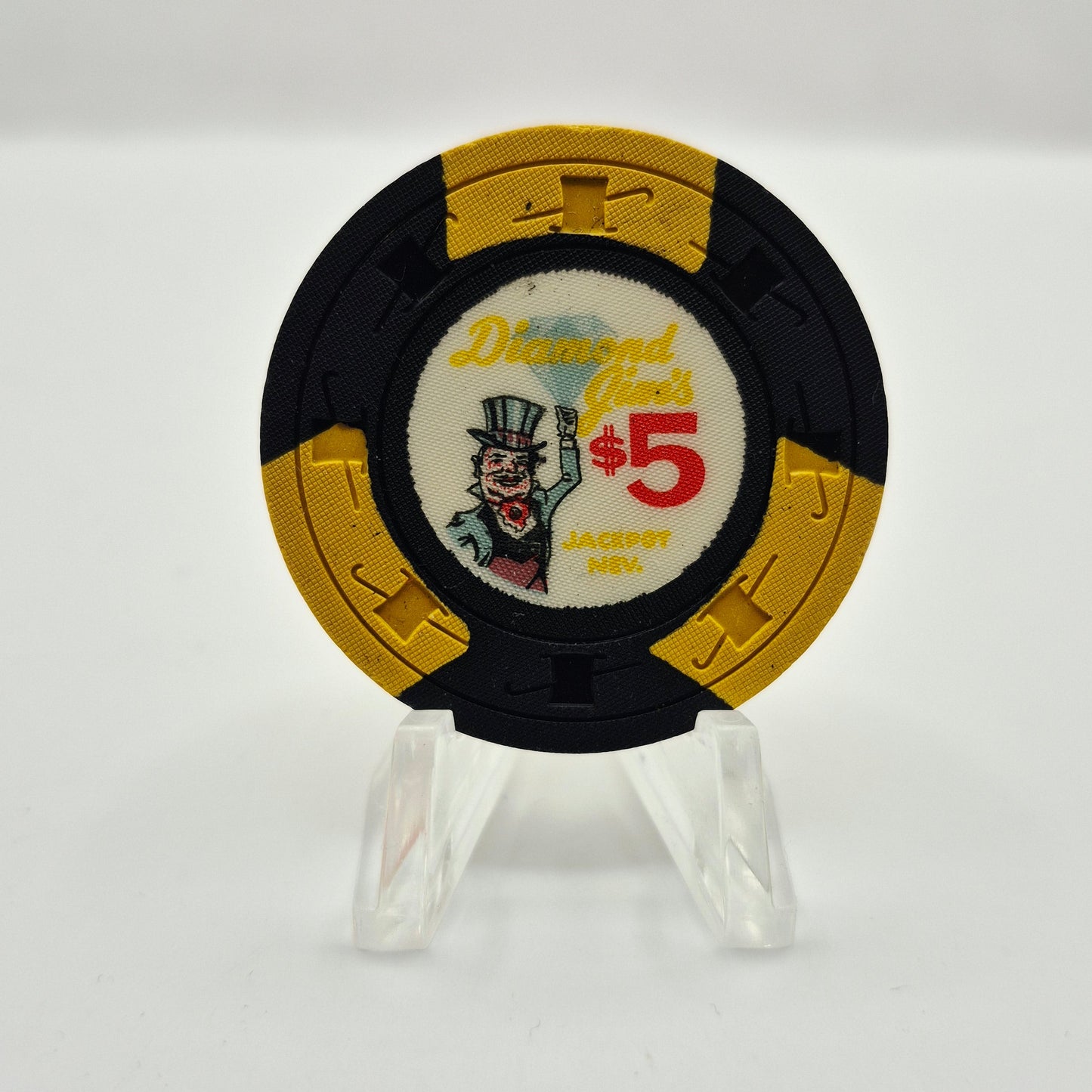 Diamond Jim's Jackpot Nevada 1960 $5 Casino Chip N3793