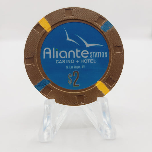Aliante Station Hotel Casino Las Vegas Nevada 2008 $2 Casino Chip E8725