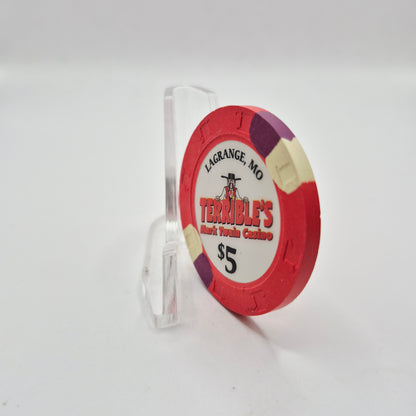 Terrible's "Mark Twain" Riverboat Casino La Grange Missouri $5 Casino Chip