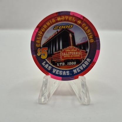 California Hotel Casino Las Vegas Nevada 2000 'Richard Petty' $5 Casino Chip V3826