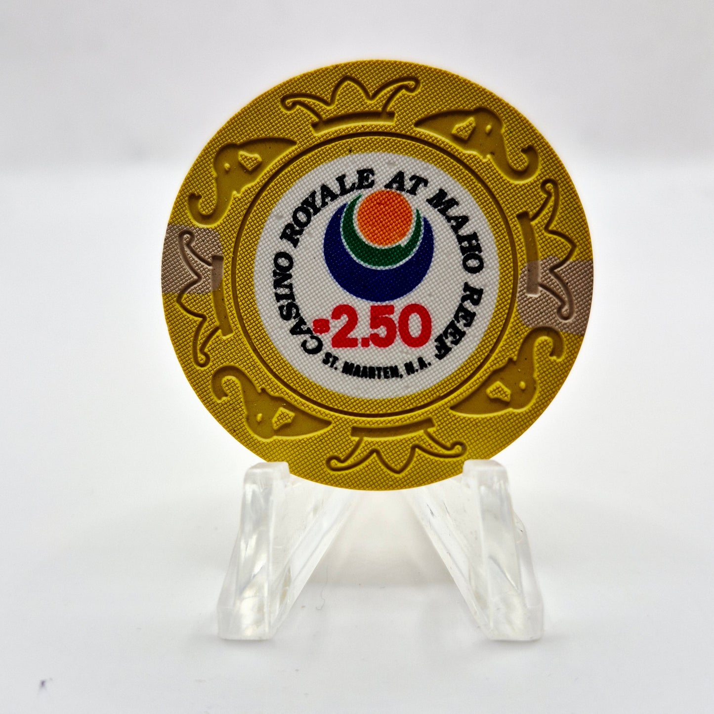 Casino Royale Maho Reef St Maarten $2.50 Casino Chip CG081591 *SHARP