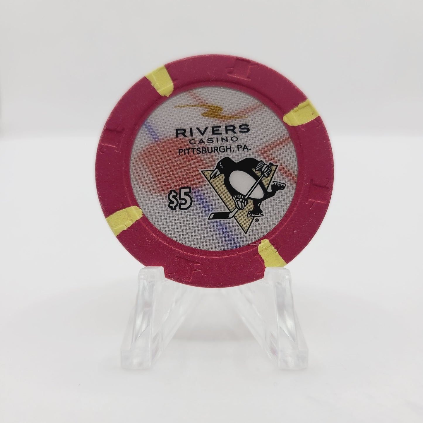 Rivers Casino Pittsburgh Pennsylvania 2017 "Pittsburgh Penguins" $5 Casino Chip