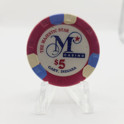 Majestic Star Casino Gary Indiana $5 Casino Chip