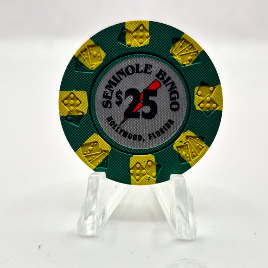 Seminole Indian Bingo Hollywood Florida $25 Casino Chip