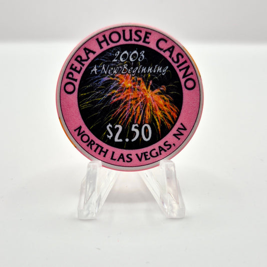 Opera House Casino Las Vegas Nevada 2002 'Historic Events' $2.50 Casino chip E1736 LTD 400