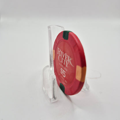 River City Hotel Casino St. Louis Missouri 2010 $5 Casino Chip *Circulated