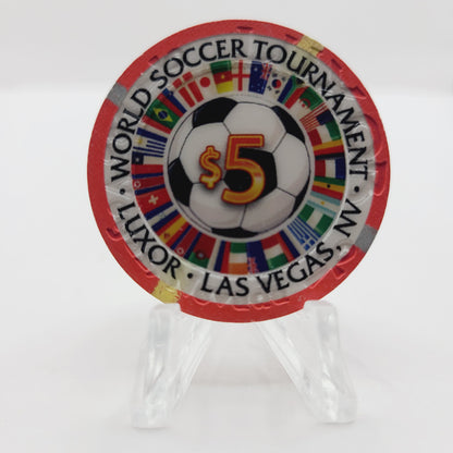 Luxor Hotel Casino Las Vegas Nevada 2010 "World Soccer Tournament" $5 Casino Chip D0070