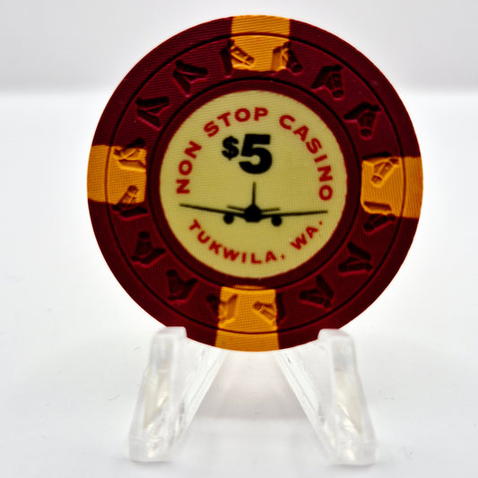 Non Stop Casino Card Room Tukwila Washington $5 Casino Chip
