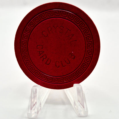 Crystal Card Club Casino Sparks Nevada 1951 'ROULETTE' Chip E7058 *RED