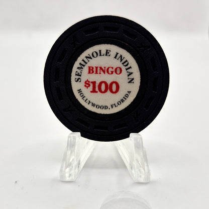 Seminole Indian Bingo Casino Hollywood Florida $100 Casino Chip CG006936