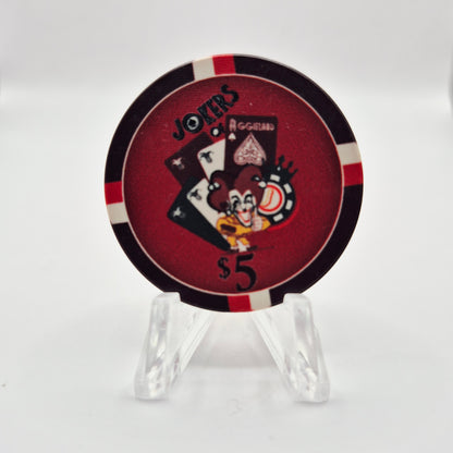 Joker's of Aggieland Poker Room College Station Texas 2023 $5 Casino Chip