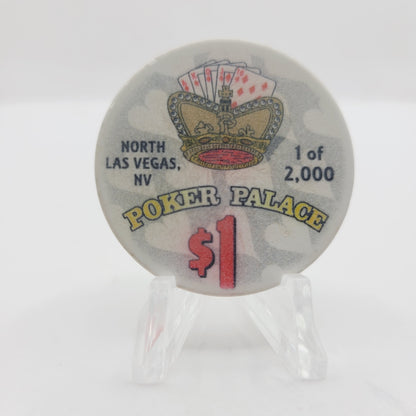 Poker Palace Bingo/Casino Las Vegas Nevada 1999 "Hearts" $1 Casino Chip V5295 LTD 2000