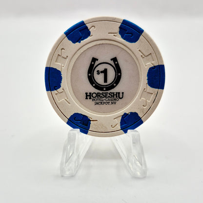 Horseshu Hotel & Casino Jackpot Nevada 1987 $1 Casino Chip N3226 "Worn"
