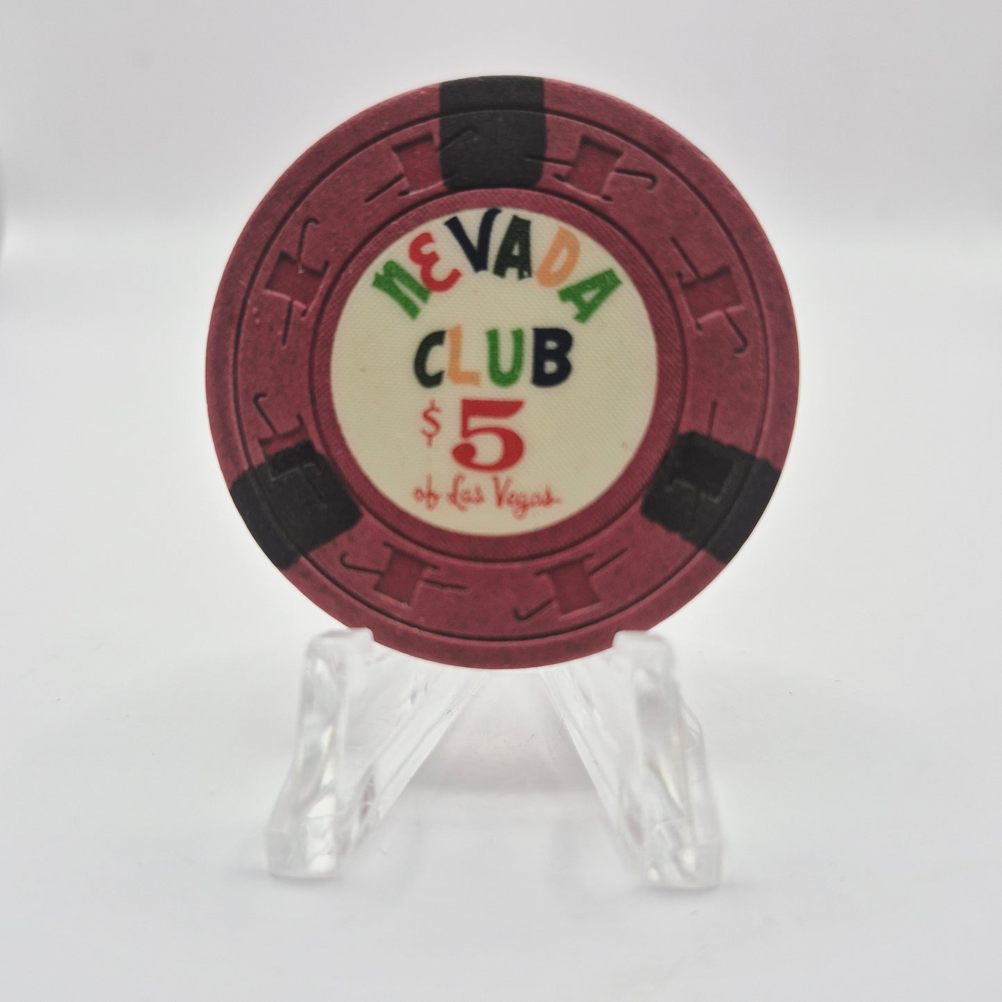 Nevada Club Casino Las Vegas Nevada 1959 $5 Casino Chip N3703 Dark Green A&C Orange D&L