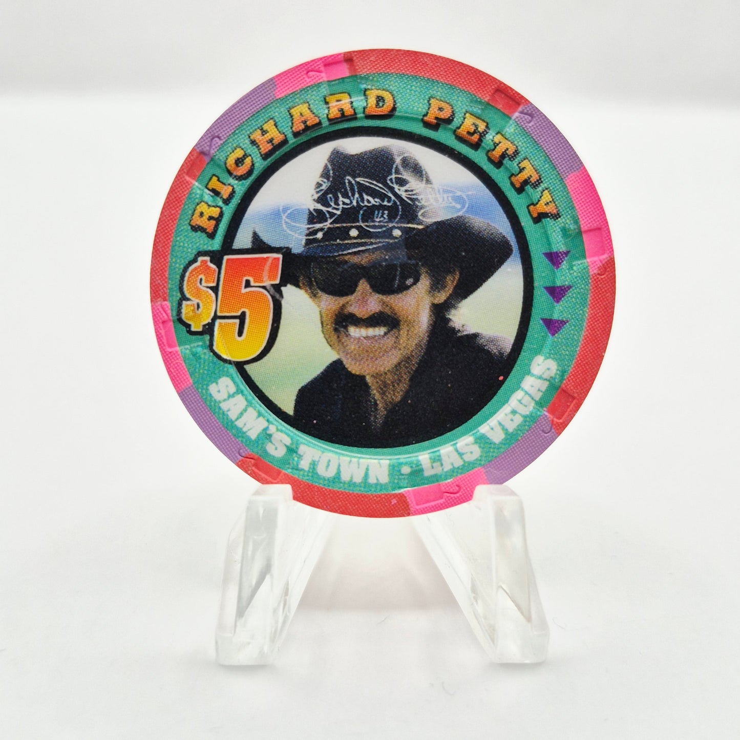 Sam's Town Hotel Casino Las Vegas Nevada 2001 'Richard Petty' $5 Casino Chip V7093