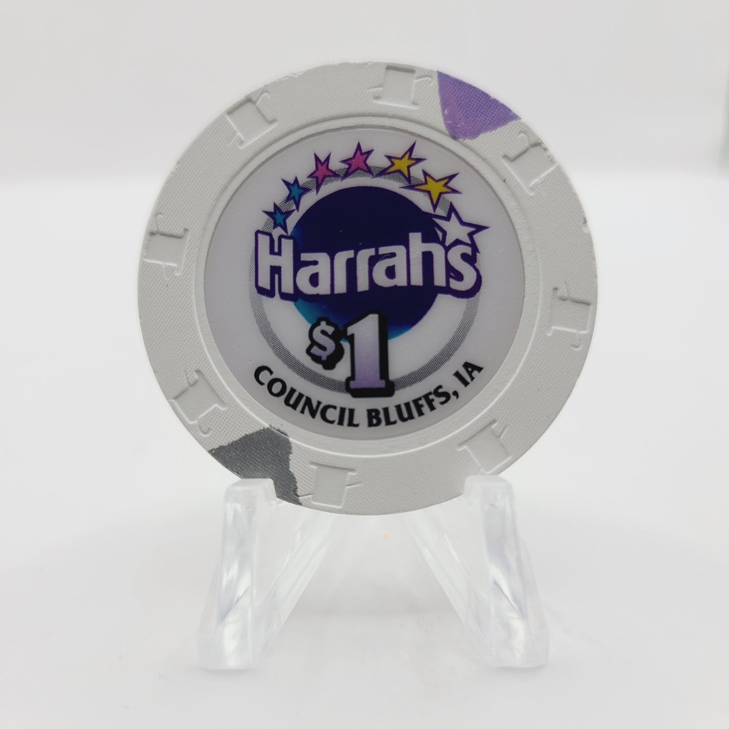 Harrah's Hotel Casino Council Bluffs Iowa $1 Casino Chip