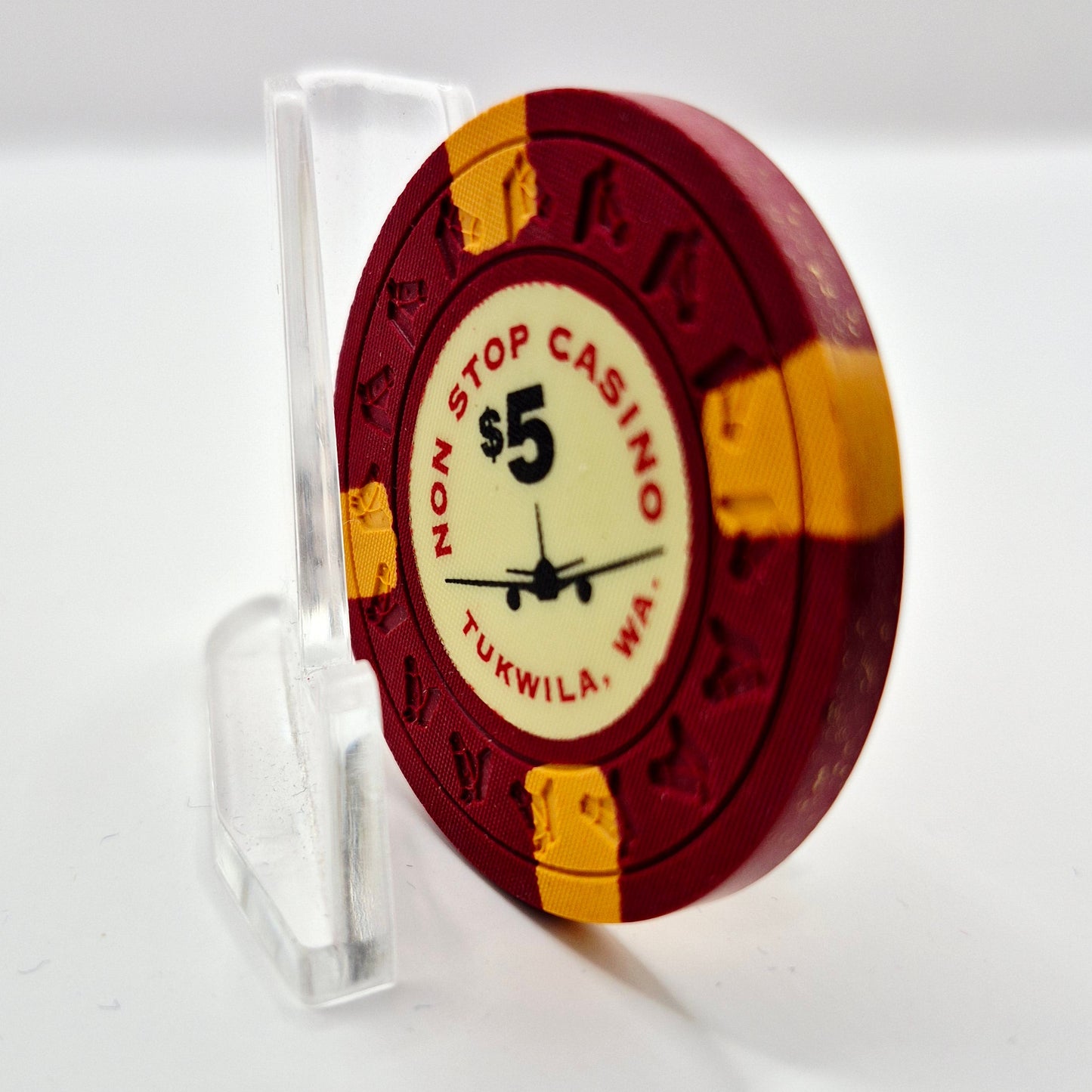 Non Stop Casino Card Room Tukwila Washington $5 Casino Chip