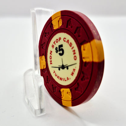 Non Stop Casino Card Room Tukwila Washington $5 Casino Chip