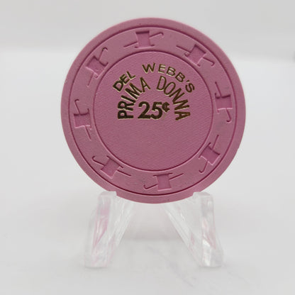 Del Webb's Primadonna Club Casino Reno Nevada 1974 $.25 Casino Chip N3108