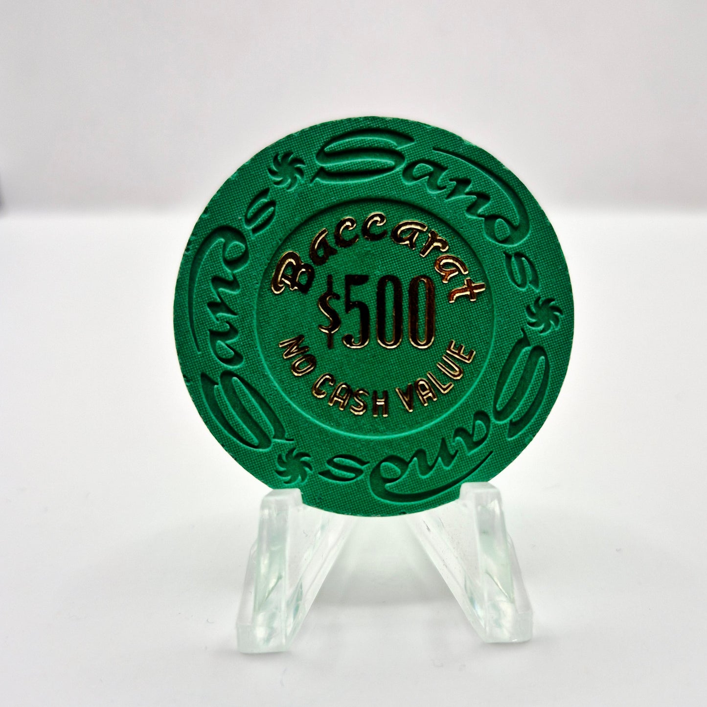 Sands Hotel Casino Las Vegas Nevada 1981 $500 Baccarat NCV Casino chip E3728