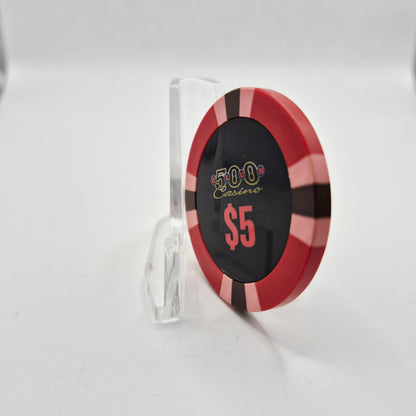 500 Club Casino "Card Room" Clovis California $5 Casino Chip