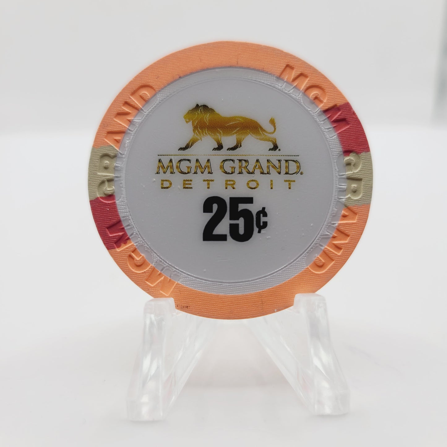 MGM Grand Hotel Casino Detroit Michigan 2007 $.25 Casino Chip