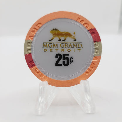 MGM Grand Hotel Casino Detroit Michigan 2007 $.25 Casino Chip