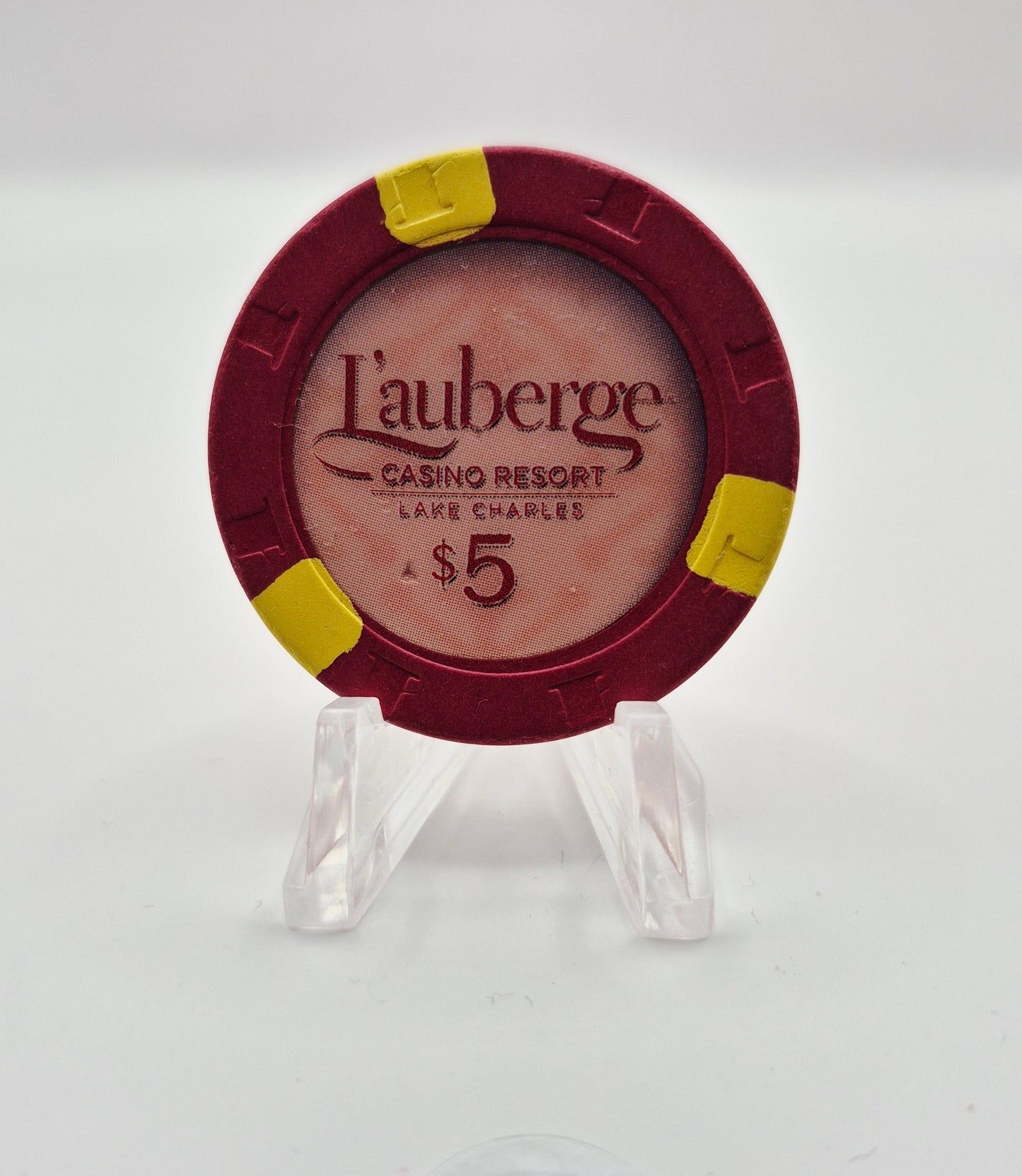 Lauberge du Lac Hotel Casino Lake Charles Louisiana $5 Casino Chip *Circulated