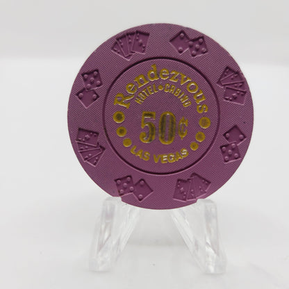 Rendezvous Hotel Casino Las Vegas Nevada 1977 $.50 Casino Chip V1383
