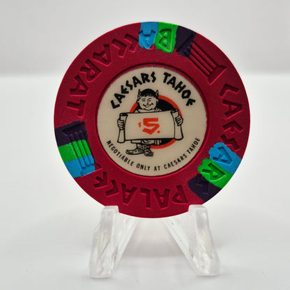 Caesars Tahoe Resort Casino Lake Tahoe Nevada 1980's $5 43 mm Baccarat Casino Chip N4685