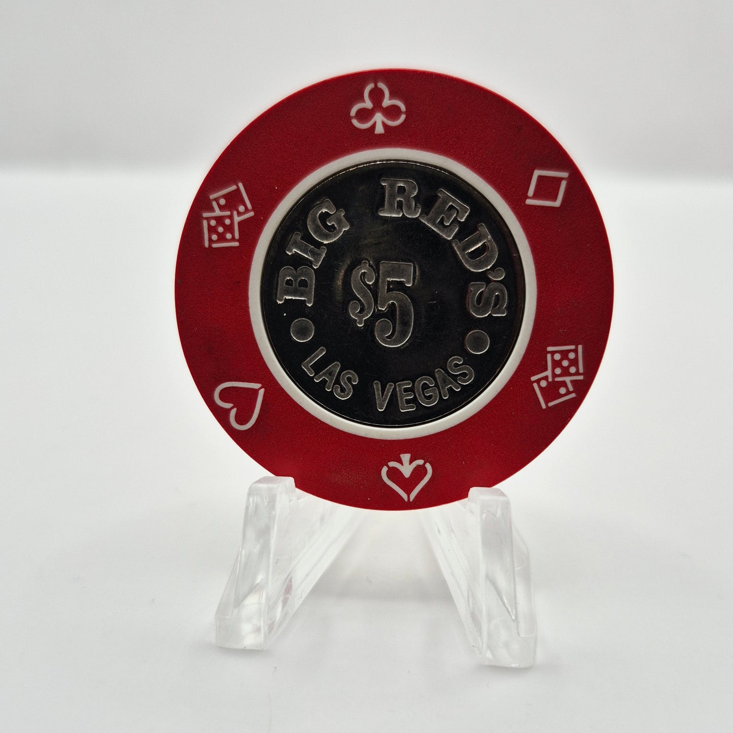 Big Red's Casino Las Vegas Nevada 1981 $5 Coin Inlay Casino Chip N0895