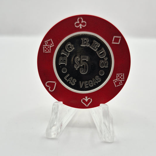 Big Red's Casino Las Vegas Nevada 1981 $5 Coin Inlay Casino Chip N0895